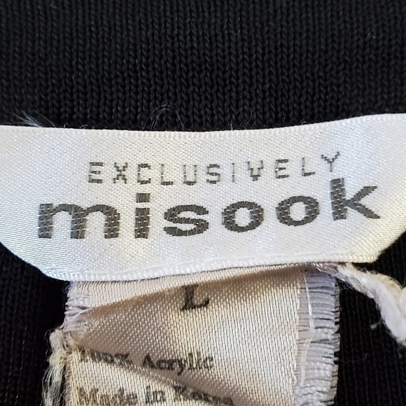 Exclusively Misook Knit Ankle Pant Size L Hi-Rise Black Stretch Casual Pull-on - Picture 15 of 16